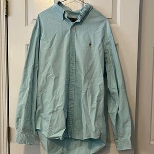 Ralph Lauren Men's Aqua Button Down Shirt